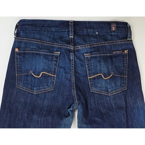 7 For All Mankind Size 27X34 Women Kimmie Straight Leg Blue Denim Jeans USA Made - Picture 11 of 12